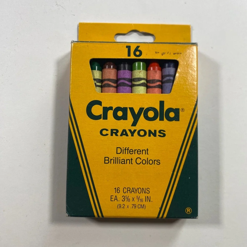 Vintage 1985 Crayola‎ Crayons 16 Count Binney & Smith Made in USA Yellow Box
